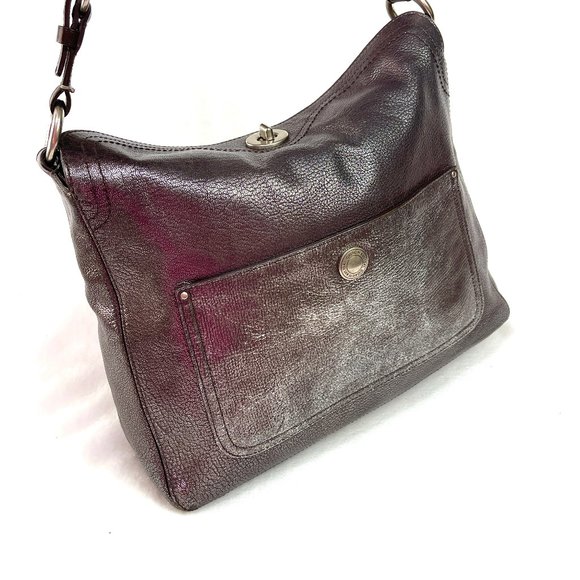 Coach Metallic Gray Shoulder Bag - Picture 9 of 15